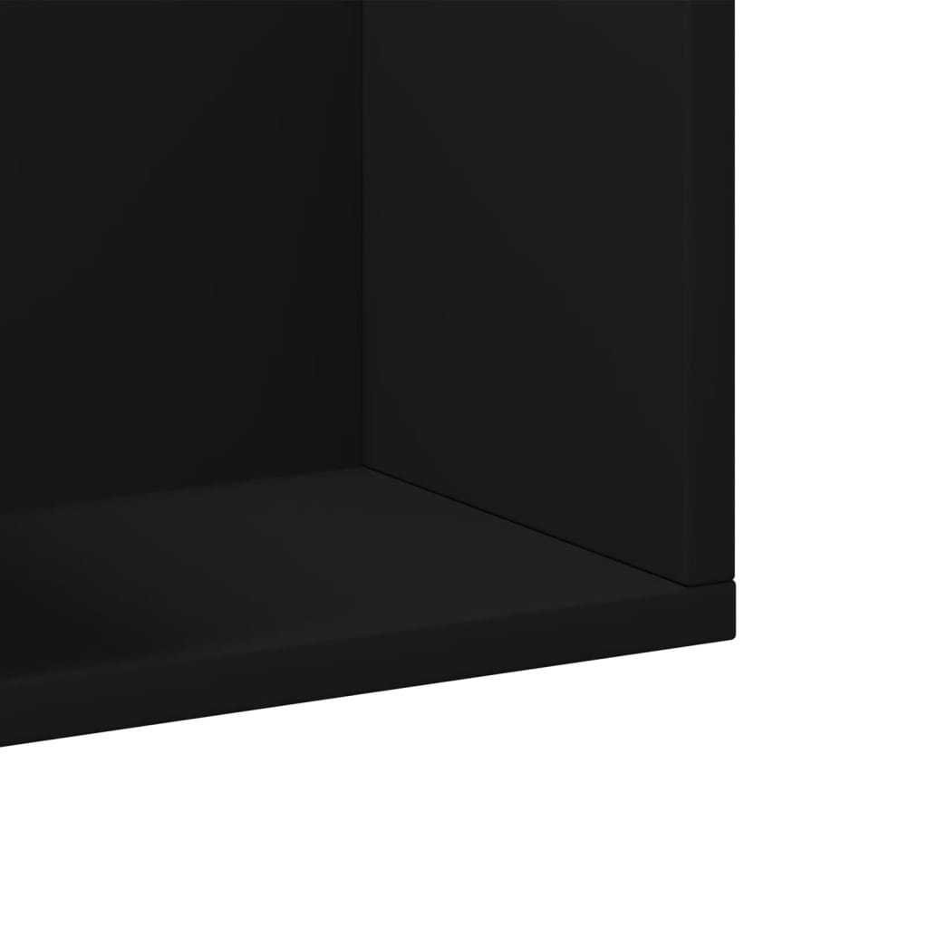 Nástěnné Skříňky 2 Ks Černé 75 X 18 X 16,5 Cm Kompozitní Dřevo Černá