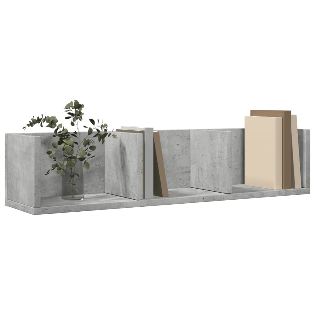 Nástěnné Skříňky 2 Ks Betonově Šedé 75 X 18 X 16,5 Cm Kompozit Betonová Šedá