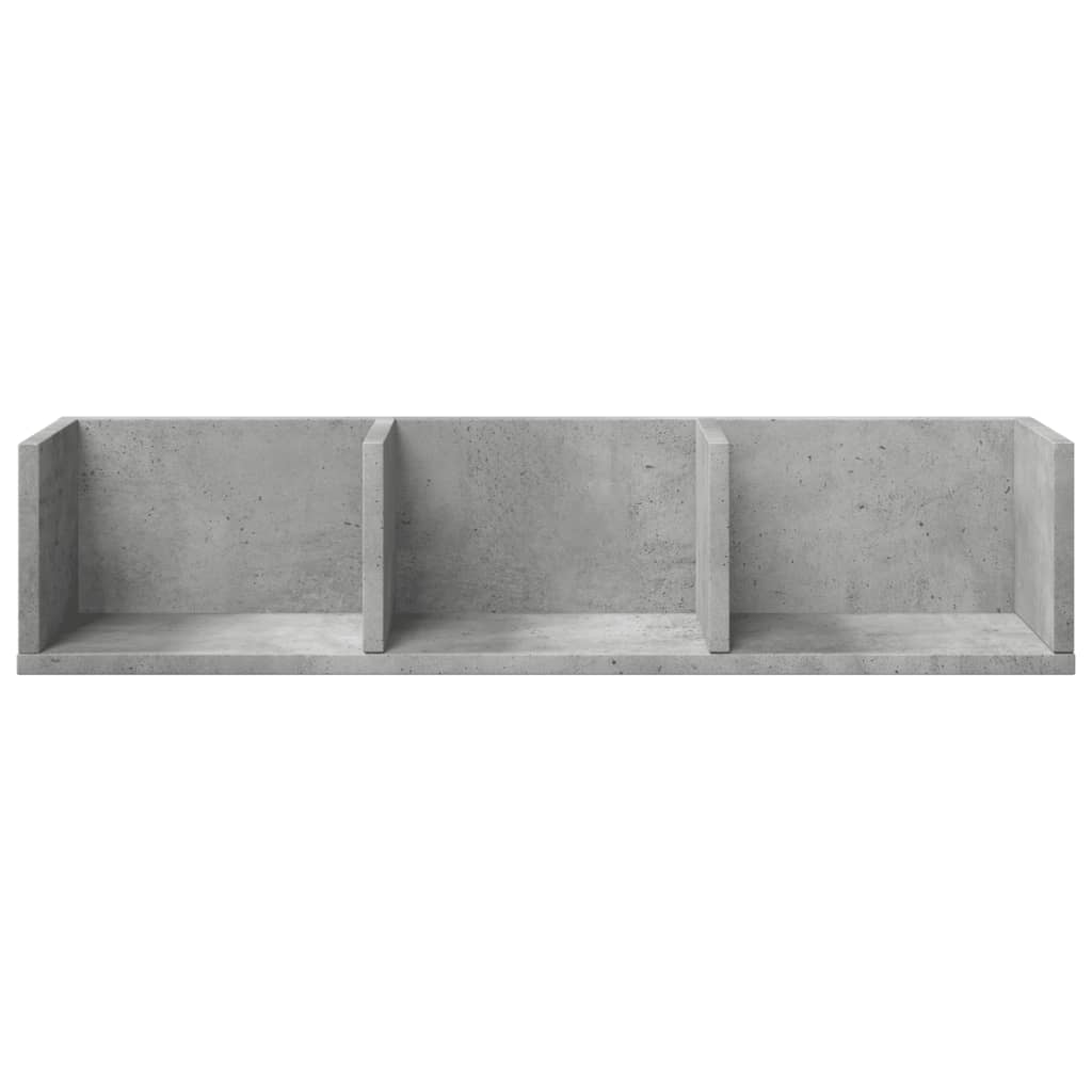 Nástěnné Skříňky 2 Ks Betonově Šedé 75 X 18 X 16,5 Cm Kompozit Betonová Šedá