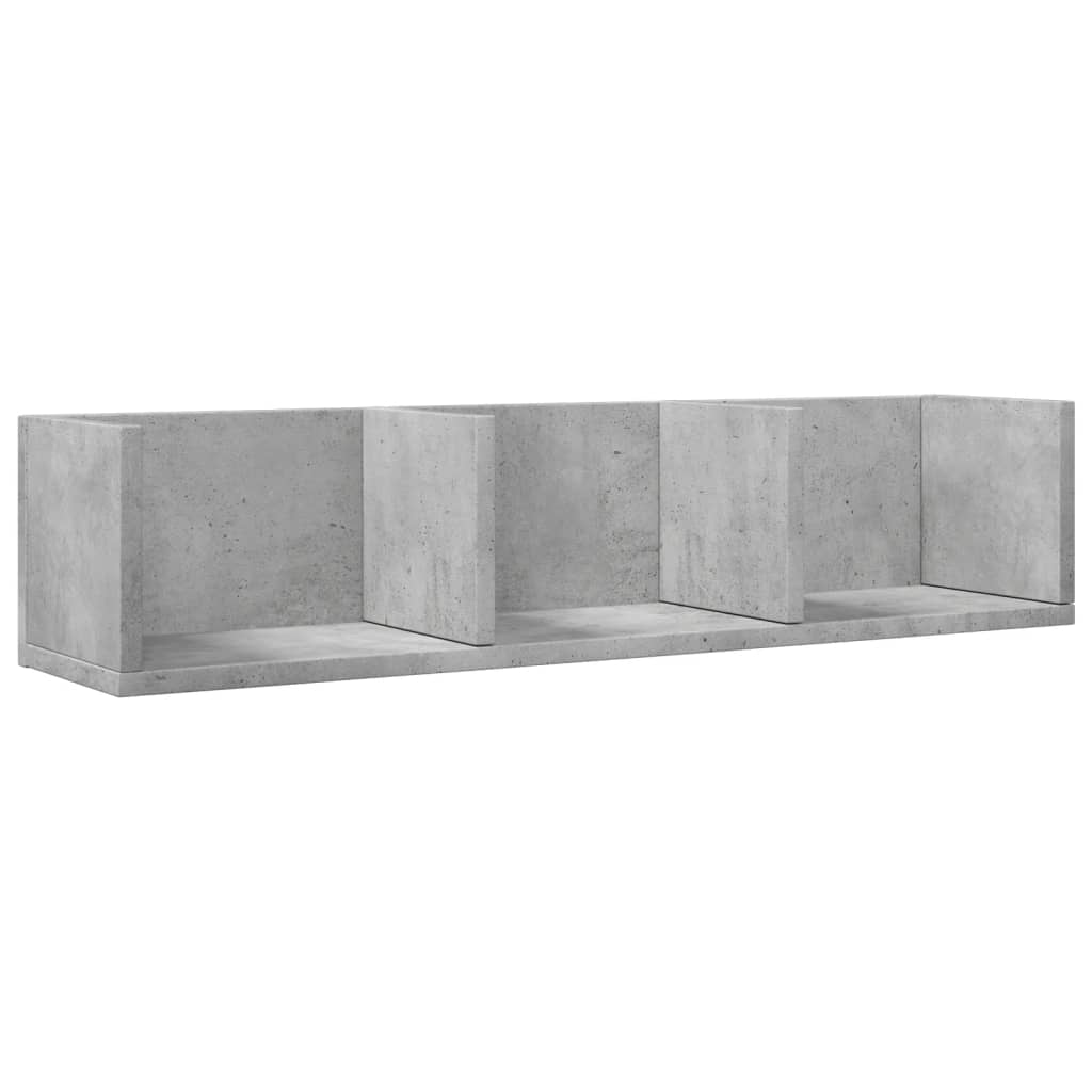 Nástěnné Skříňky 2 Ks Betonově Šedé 75 X 18 X 16,5 Cm Kompozit Betonová Šedá