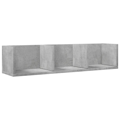 Nástěnné Skříňky 2 Ks Betonově Šedé 75 X 18 X 16,5 Cm Kompozit Betonová Šedá