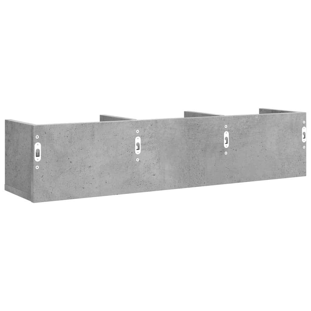 Nástěnné Skříňky 2 Ks Betonově Šedé 75 X 18 X 16,5 Cm Kompozit Betonová Šedá