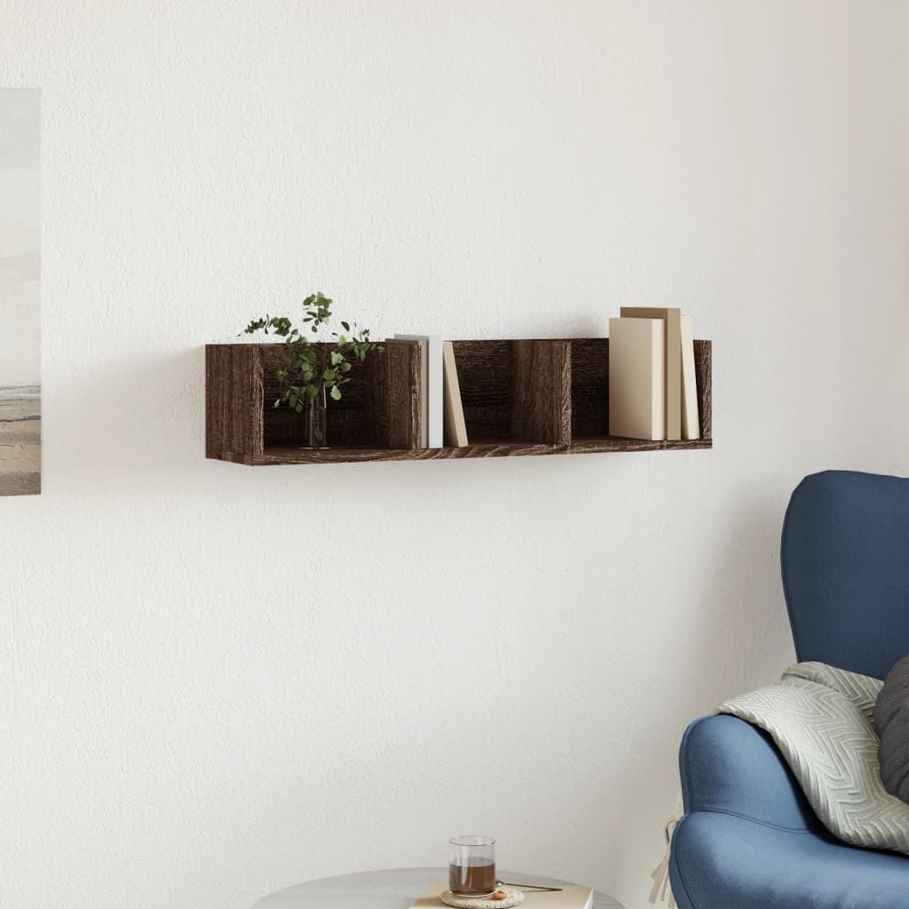 Nástěnná Skříňka 75 X 18 X 16,5 Cm Kompozitní Dřevo Hnědý Dub