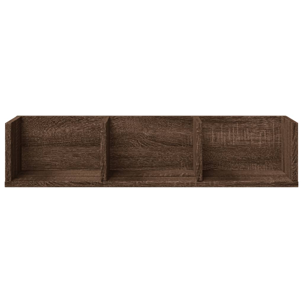 Nástěnné Skříňky 2 Ks 75X18X16,5 Cm Kompozitní Dřevo Hnědý Dub