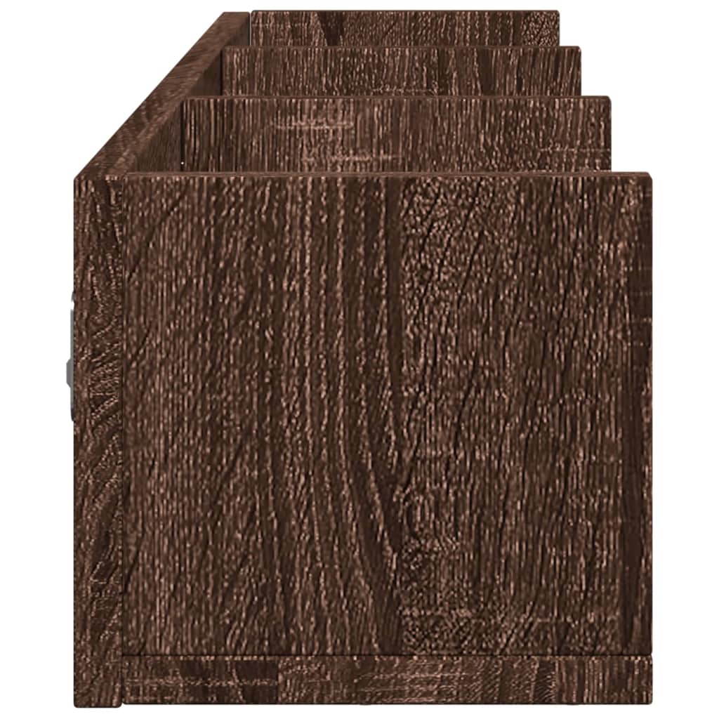 Nástěnné Skříňky 2 Ks 75X18X16,5 Cm Kompozitní Dřevo Hnědý Dub