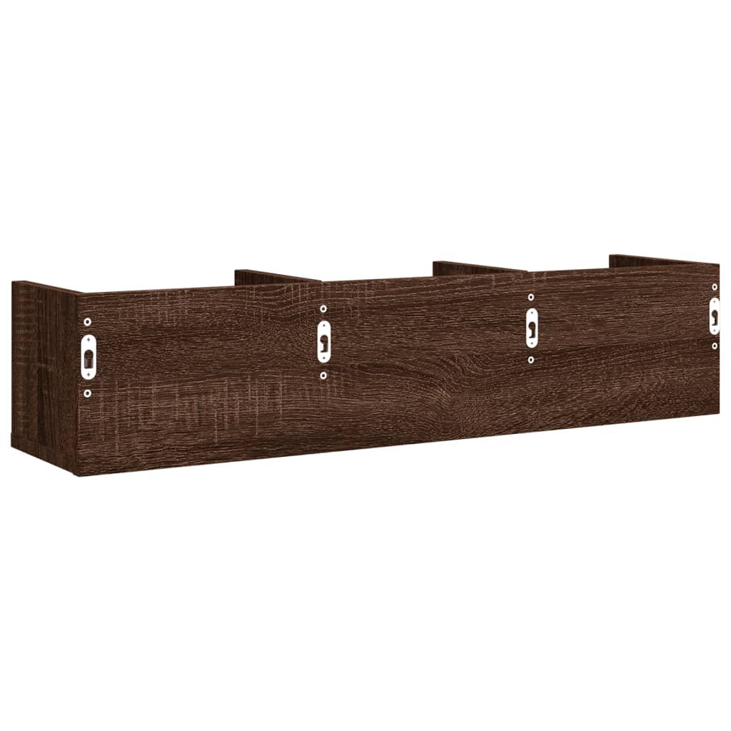 Nástěnné Skříňky 2 Ks 75X18X16,5 Cm Kompozitní Dřevo Hnědý Dub