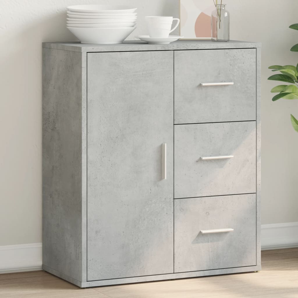 Příborník Betonově Šedý 60 X 31 X 70 Cm Kompozitní Dřevo