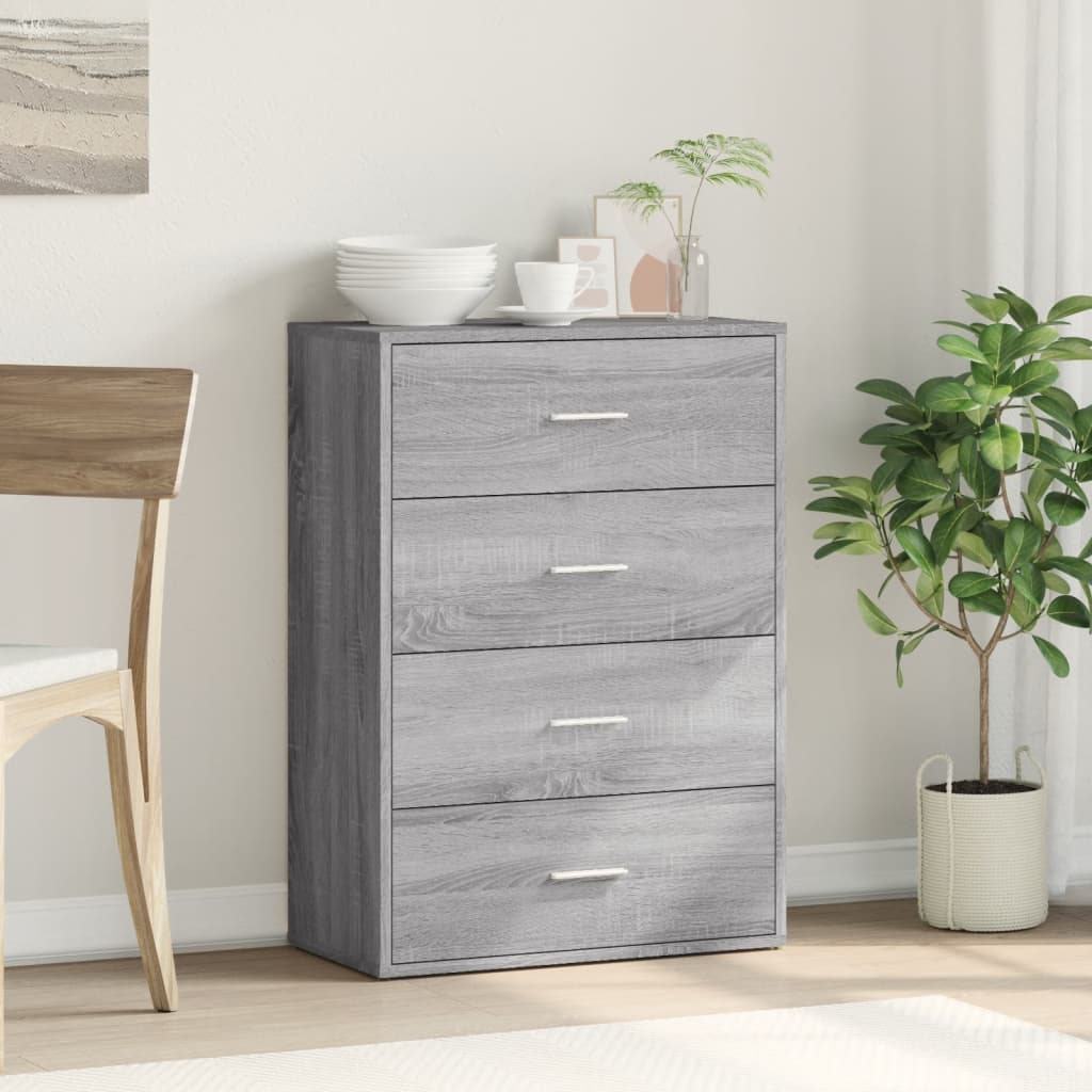 Příborník Šedý Sonoma 60 X 31 X 84 Cm Kompozitní Dřevo