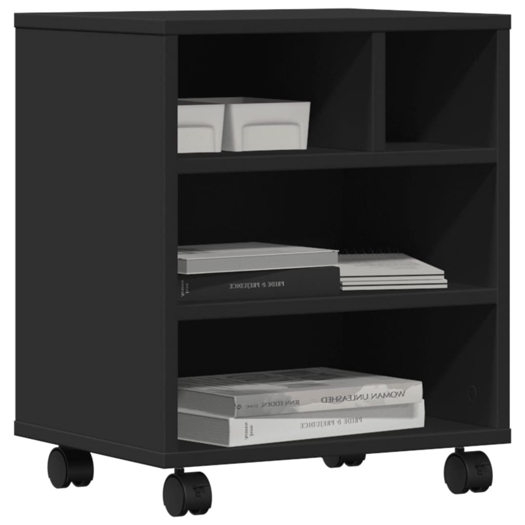 Stojan Na Tiskárnu Na Kolečkách Černý 41 X 32 X 48 Cm