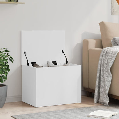 Úložný Box Bílý 60 X 42 X 46 Cm Kompozitní Dřevo