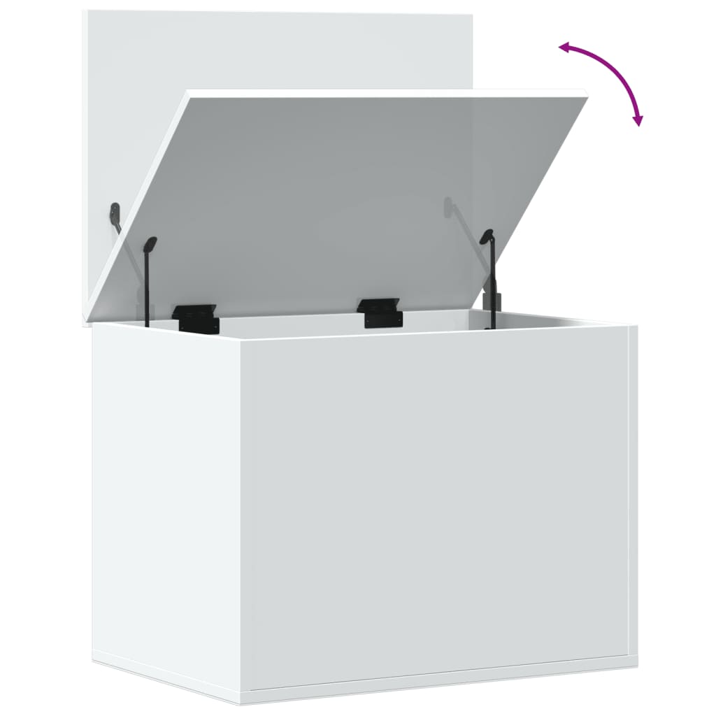 Úložný Box Bílý 60 X 42 X 46 Cm Kompozitní Dřevo