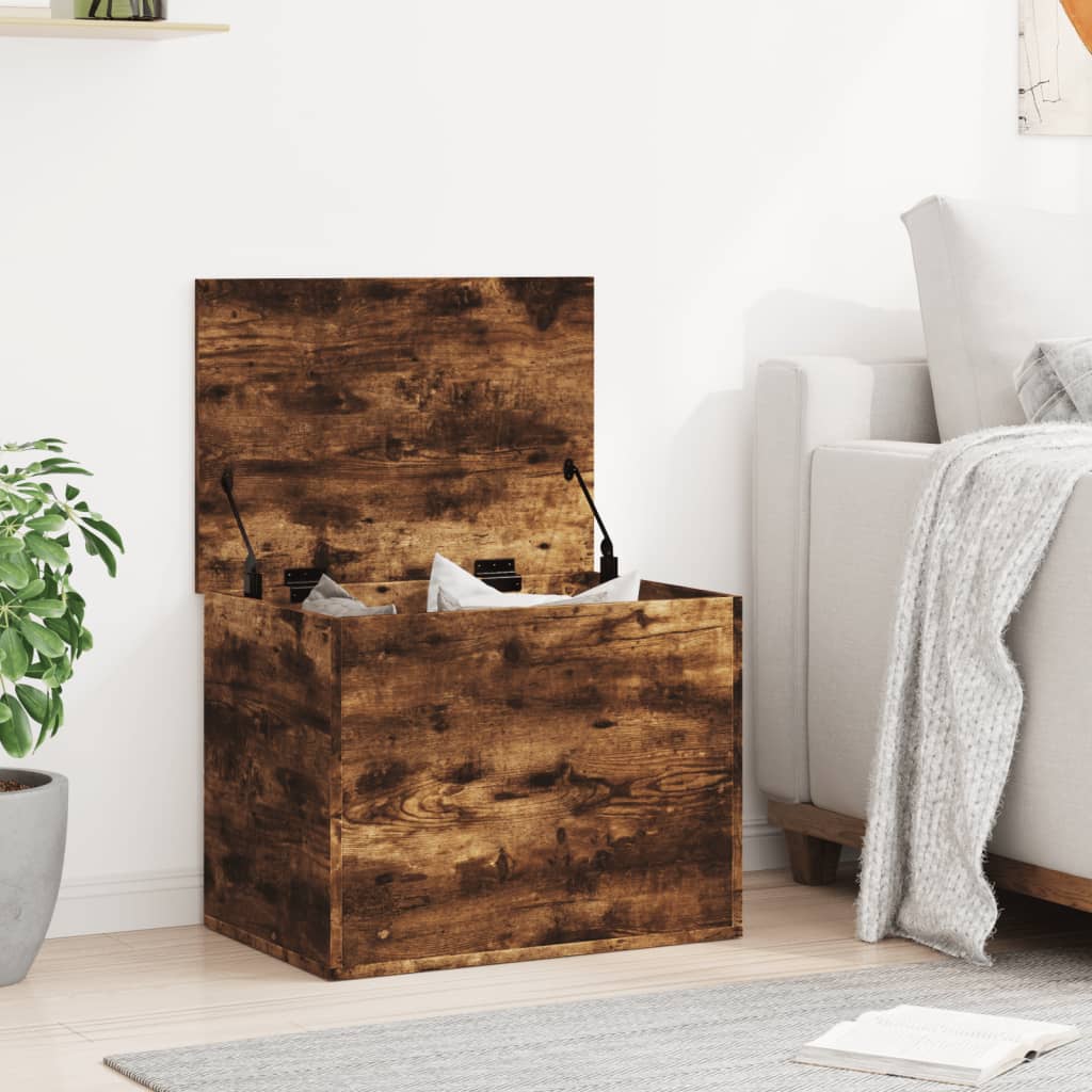 Úložný Box Kouřový Dub 60 X 42 X 46 Cm Kompozitní Dřevo