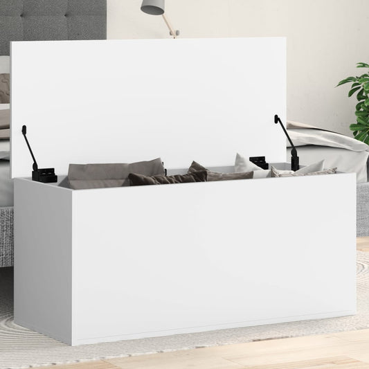 Úložný Box Bílý 100 X 42 X 46 Cm Kompozitní Dřevo