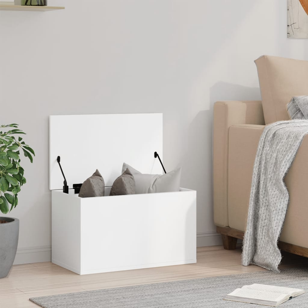 Úložný Box Bílý 60 X 35 X 35 Cm Kompozitní Dřevo