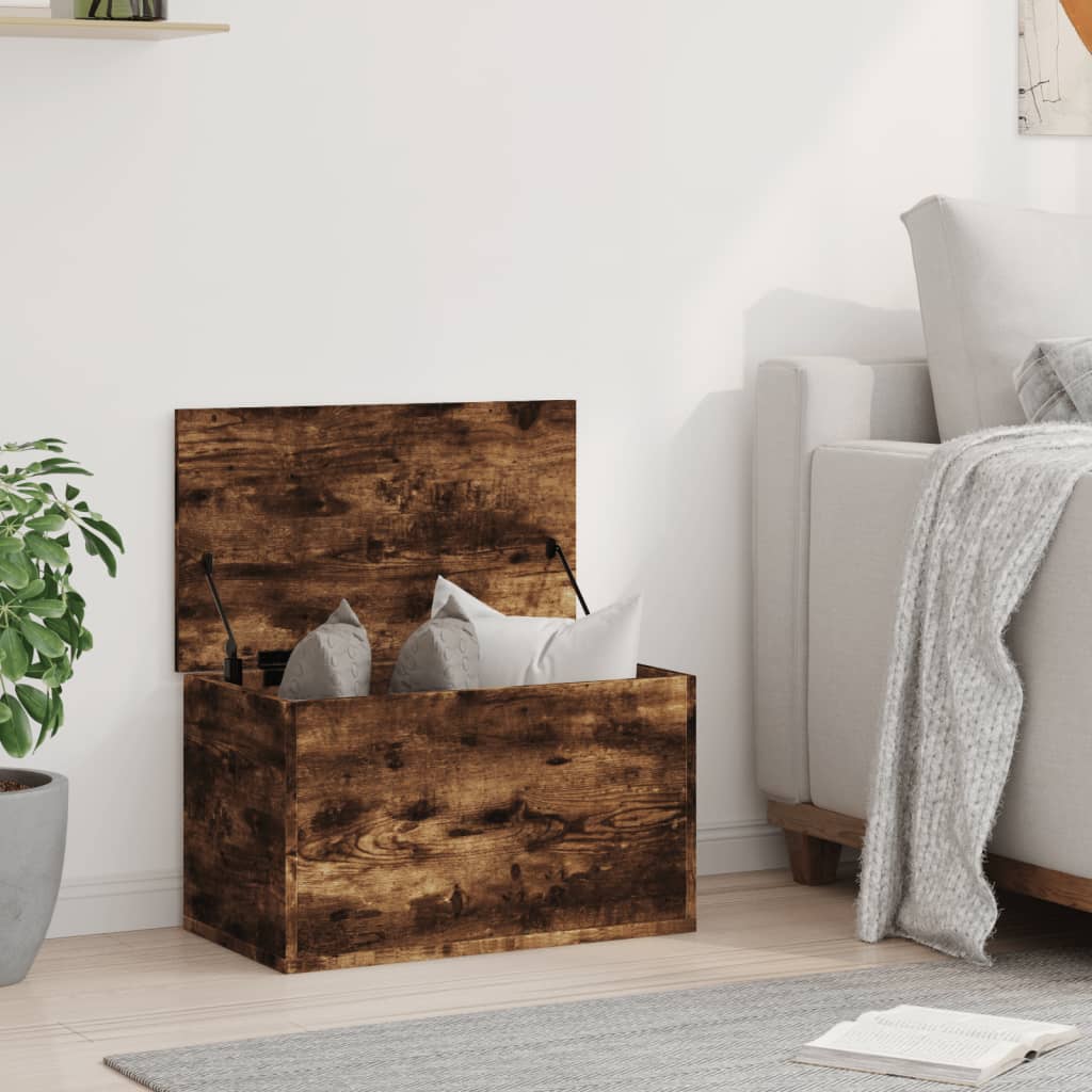 Úložný Box Kouřový Dub 60 X 35 X 35 Cm Kompozitní Dřevo
