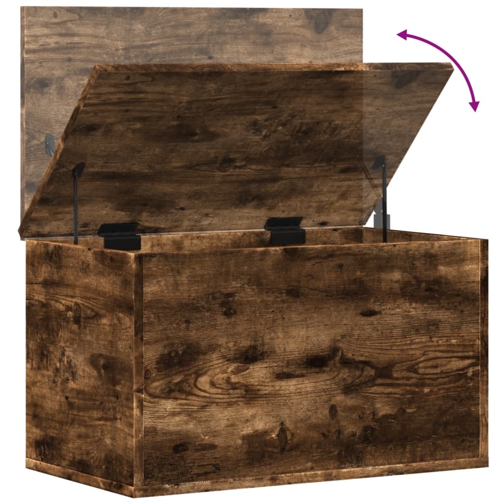 Úložný Box Kouřový Dub 60 X 35 X 35 Cm Kompozitní Dřevo