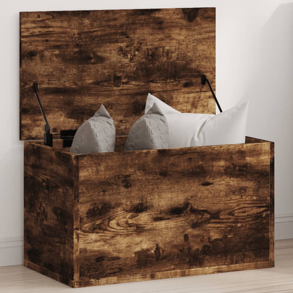Úložný Box Kouřový Dub 60 X 35 X 35 Cm Kompozitní Dřevo