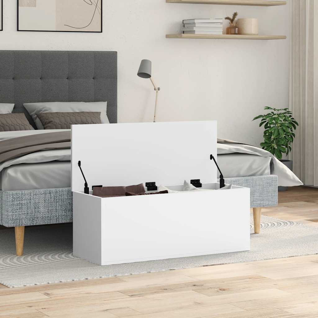 Úložný Box Bílý 90 X 35 X 35 Cm Kompozitní Dřevo