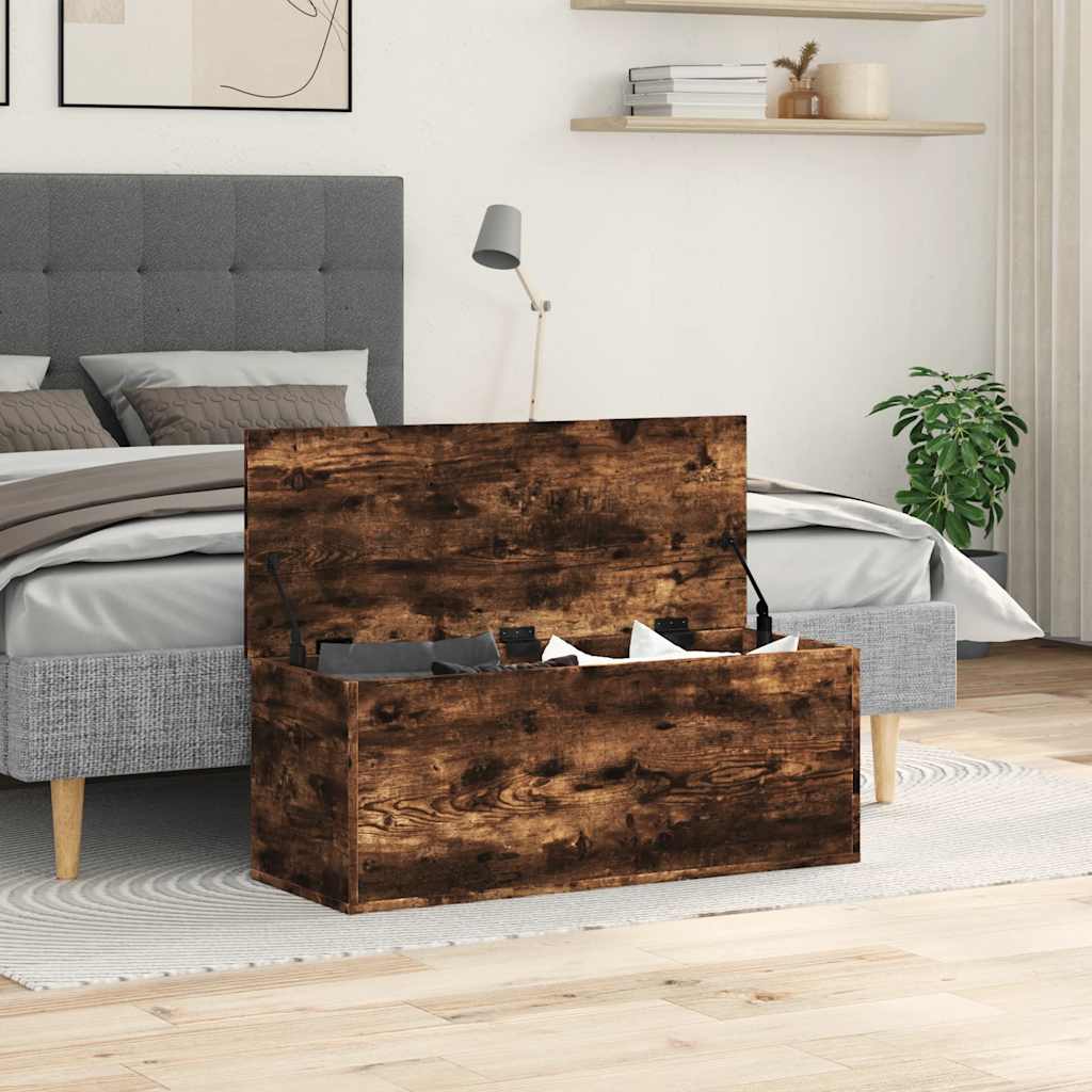 Úložný Box Kouřový Dub 90 X 35 X 35 Cm Kompozitní Dřevo