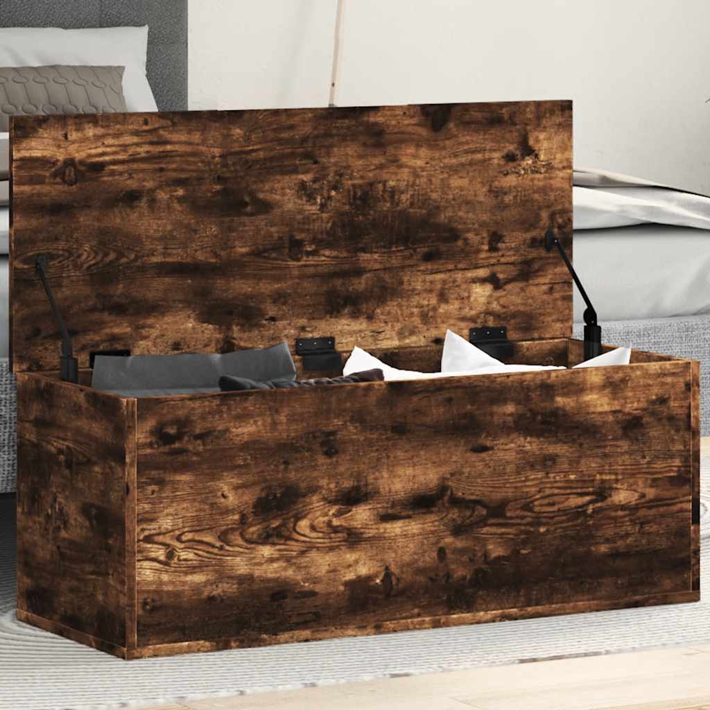 Úložný Box Kouřový Dub 90 X 35 X 35 Cm Kompozitní Dřevo