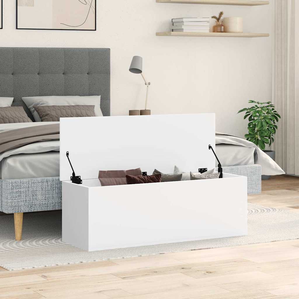 Úložný Box Bílý 102 X 35 X 35 Cm Kompozitní Dřevo