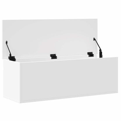Úložný Box Bílý 102 X 35 X 35 Cm Kompozitní Dřevo