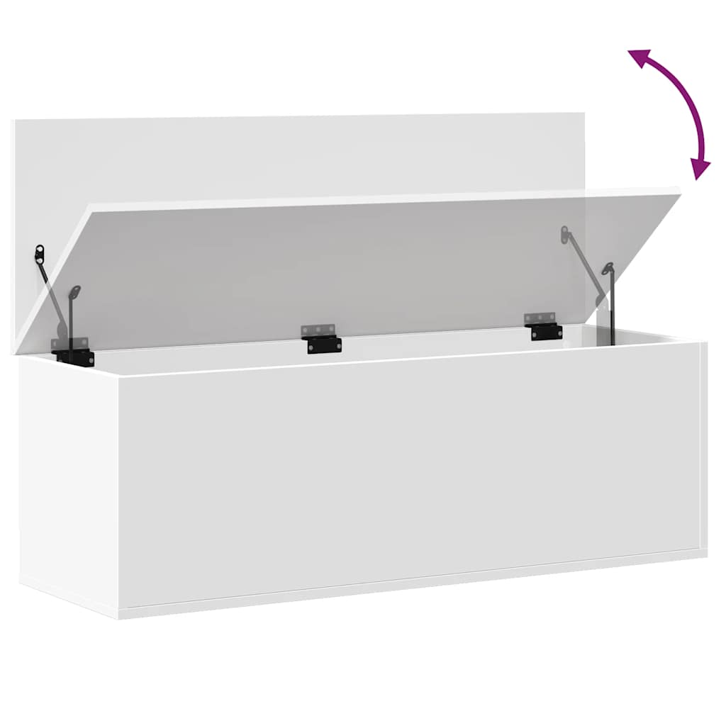Úložný Box Bílý 102 X 35 X 35 Cm Kompozitní Dřevo