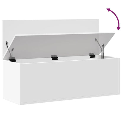 Úložný Box Bílý 102 X 35 X 35 Cm Kompozitní Dřevo