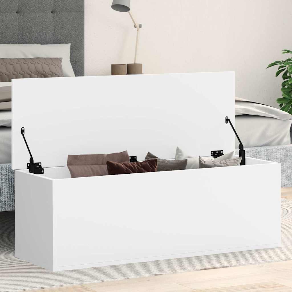 Úložný Box Bílý 102 X 35 X 35 Cm Kompozitní Dřevo