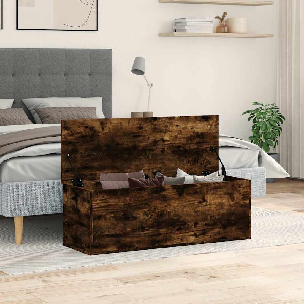 Úložný Box Kouřový Dub 102 X 35 X 35 Cm Kompozitní Dřevo