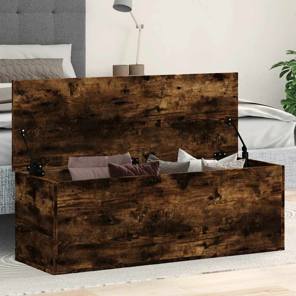 Úložný Box Kouřový Dub 102 X 35 X 35 Cm Kompozitní Dřevo