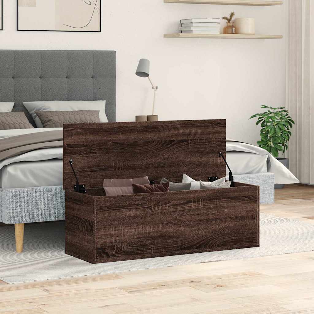 Úložný Box Hnědý Dub 102 X 35 X 35 Cm Kompozitní Dřevo
