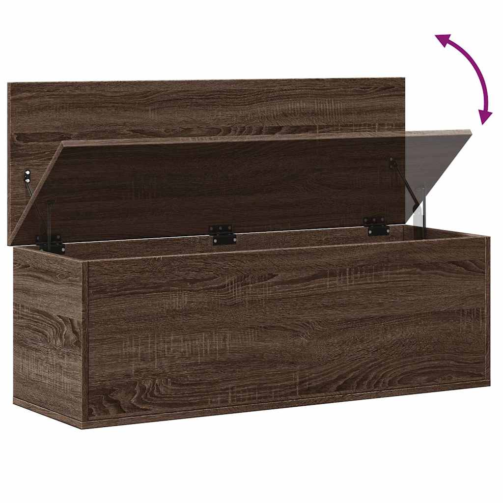 Úložný Box Hnědý Dub 102 X 35 X 35 Cm Kompozitní Dřevo