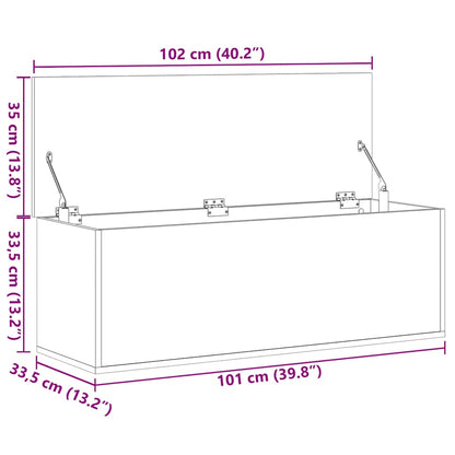 Úložný Box Hnědý Dub 102 X 35 X 35 Cm Kompozitní Dřevo