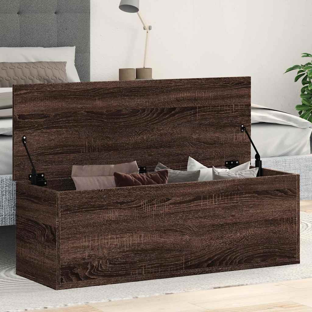 Úložný Box Hnědý Dub 102 X 35 X 35 Cm Kompozitní Dřevo