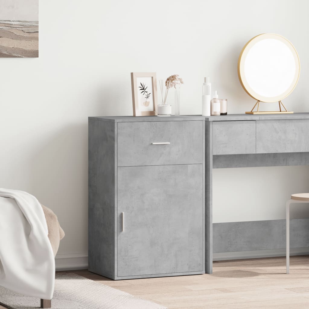 Úložná Skříňka Betonově Šedá 56,5 X 39 X 90 Cm Kompozitní Dřevo