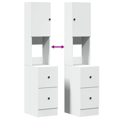 Kuchyňská Skříňka Bílá 35 X 50 X 180 Cm Kompozitní Dřevo