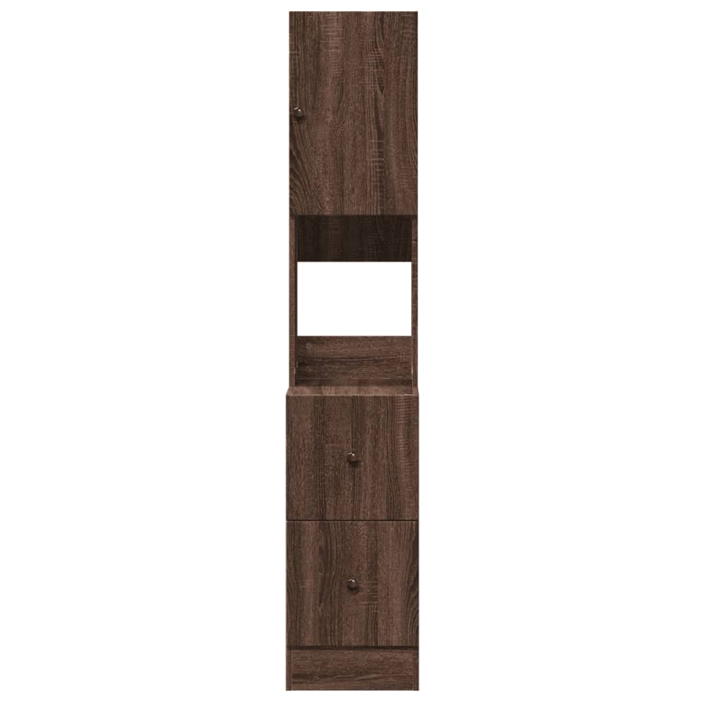 Kuchyňská Skříňka Hnědý Dub 35 X 50 X 180 Cm Kompozitní Dřevo