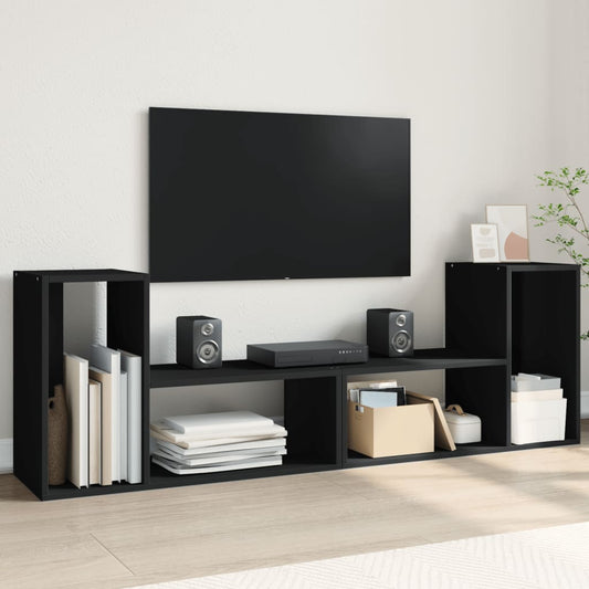 Tv Skříňky 2 Ks Černé 75 X 30 X 50 Cm Kompozitní Dřevo