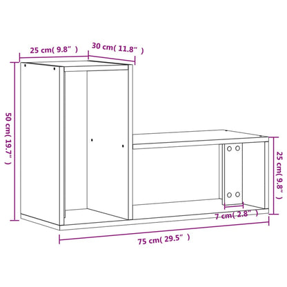 Tv Skříňky 2 Ks Kouřový Dub 75 X 30 X 50 Cm Kompozitní Dřevo
