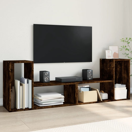 Tv Skříňky 2 Ks Kouřový Dub 75 X 30 X 50 Cm Kompozitní Dřevo