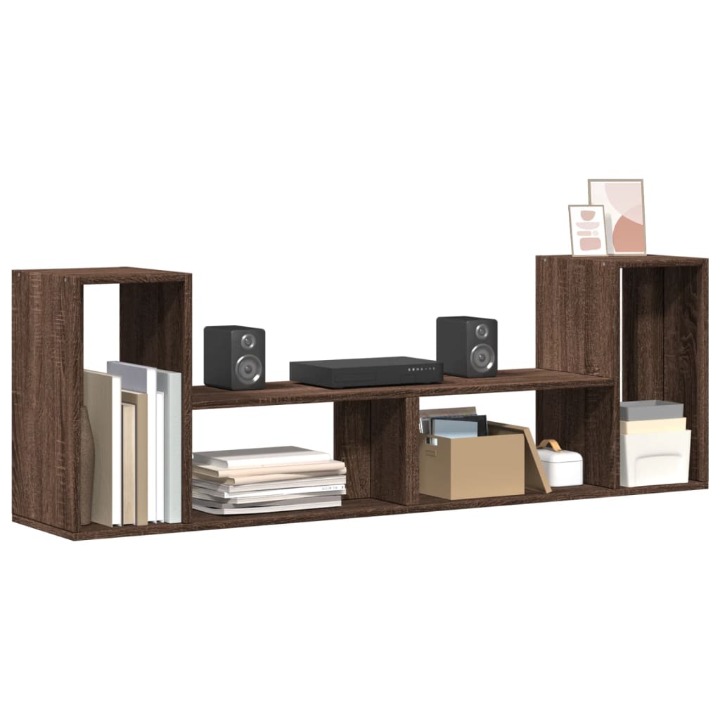 Tv Skříňky 2 Ks Hnědý Dub 75 X 30 X 50 Cm Kompozitní Dřevo