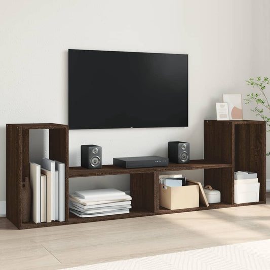 Tv Skříňky 2 Ks Hnědý Dub 75 X 30 X 50 Cm Kompozitní Dřevo