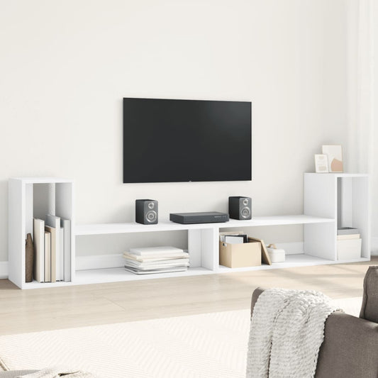 Tv Skříňky 2 Ks Bílé 100 X 30 X 50 Cm Kompozitní Dřevo