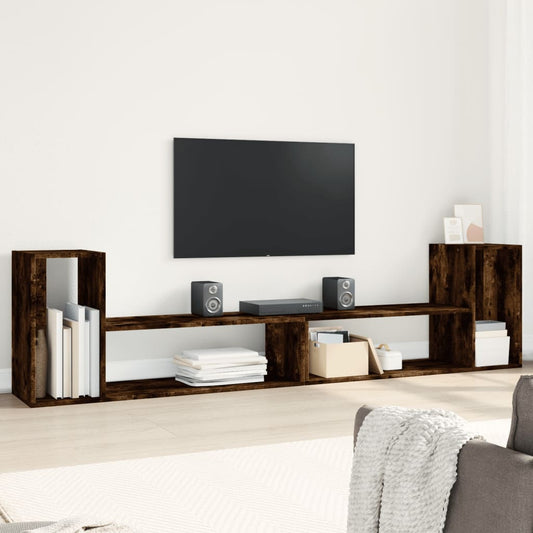 Tv Skříňky 2 Ks Kouřový Dub 100 X 30 X 50 Cm Kompozitní Dřevo