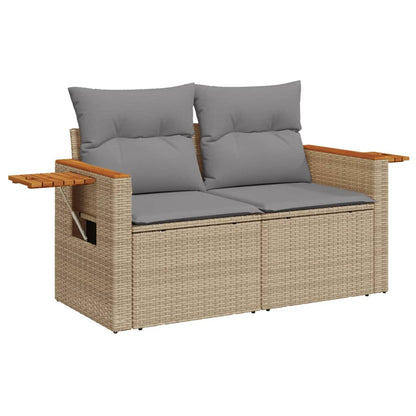 9Dílná Zahradní Sedací Souprava S Poduškami Béžová Polyratan