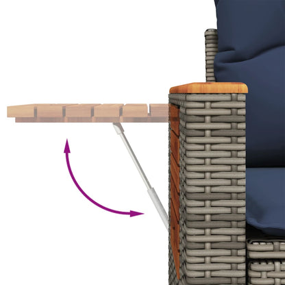 9Dílná Zahradní Sedací Souprava S Poduškami Šedá Polyratan