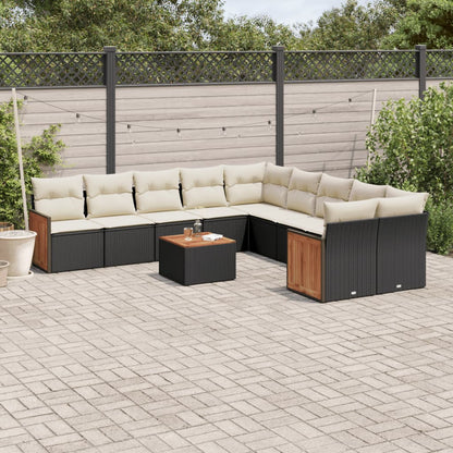 10Dílná Zahradní Sedací Souprava S Poduškami Béžová Polyratan
