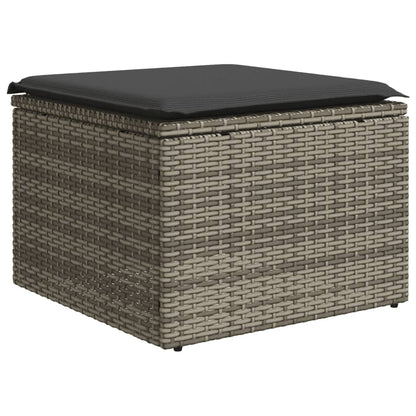 10Dílná Zahradní Sedací Souprava S Poduškami Šedá Polyratan