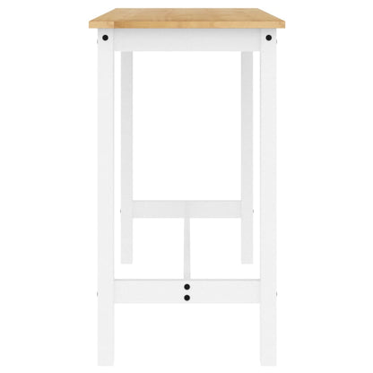 3 Dílný Barový Set Bílý Masivní Borové Dřevo Bílá